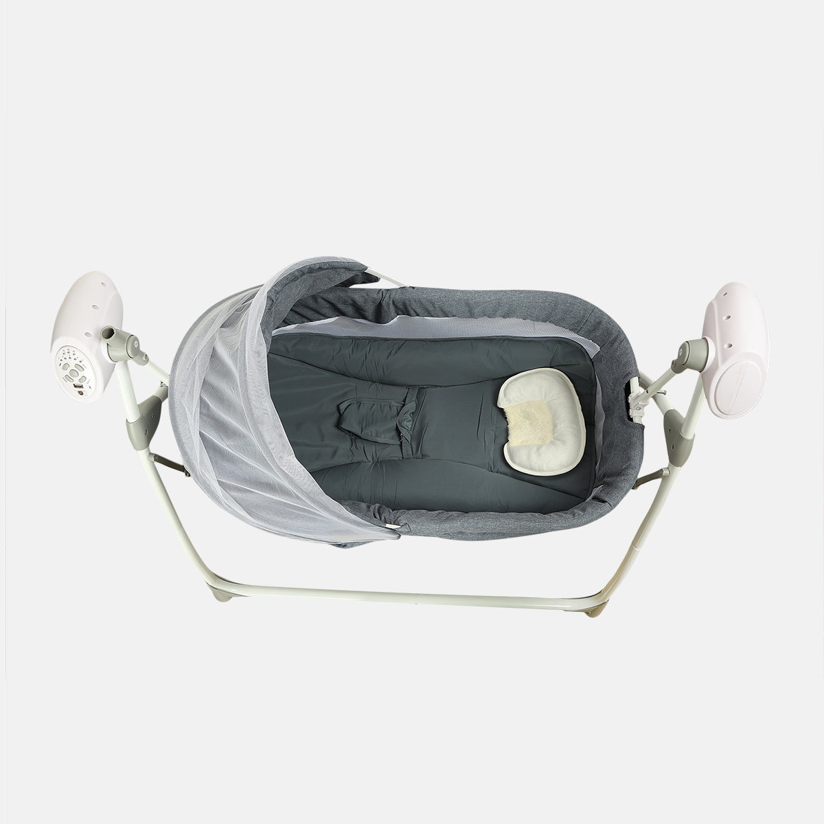 Baby Electric Cradle with Canopy & Mosquito Net, Grey