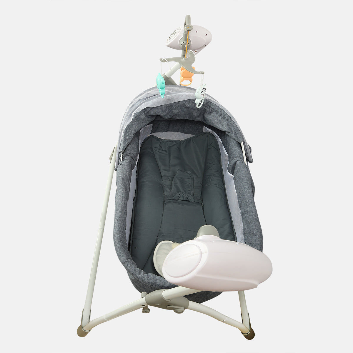 Baby Electric Cradle with Canopy & Mosquito Net, Grey