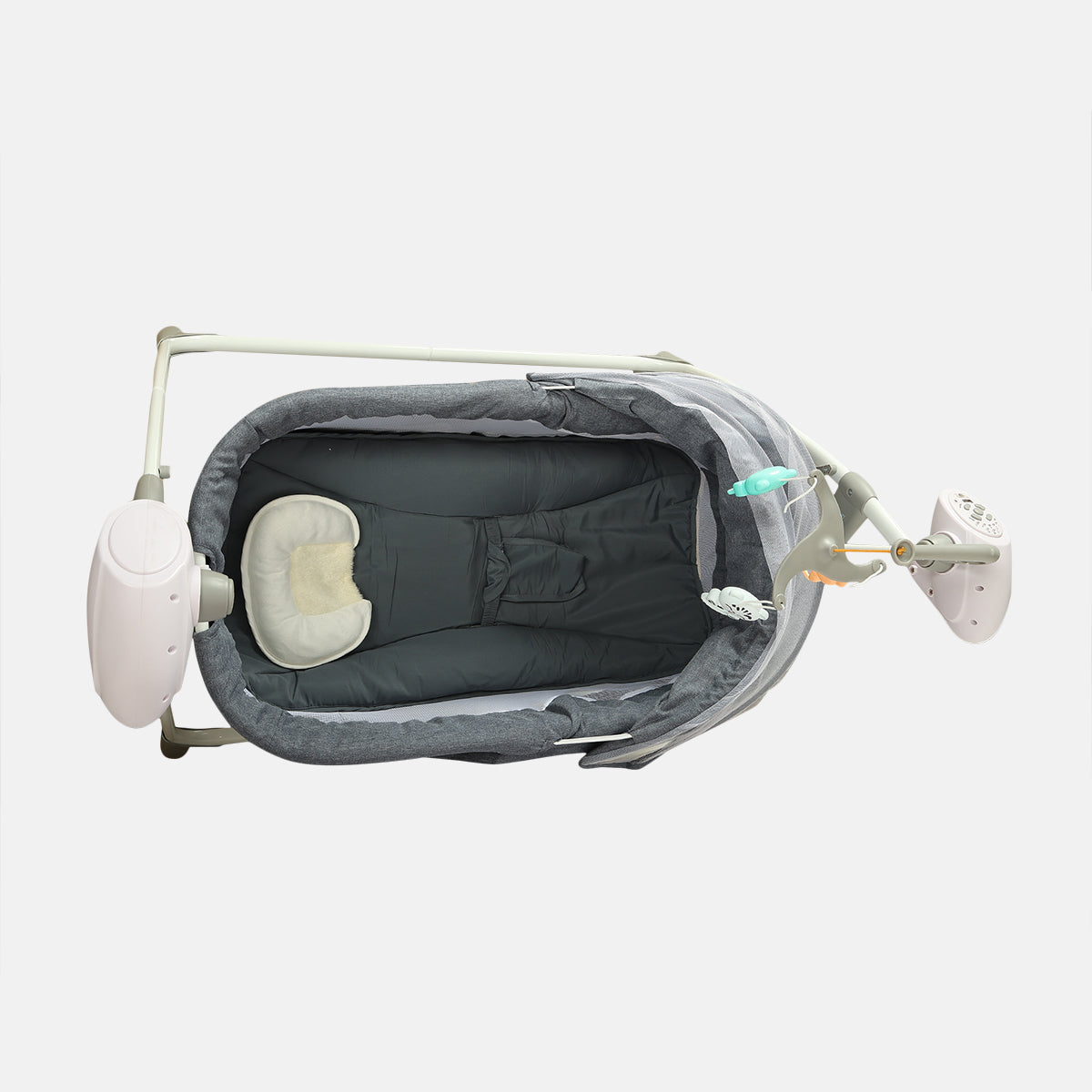 Baby Electric Cradle with Canopy & Mosquito Net, Grey