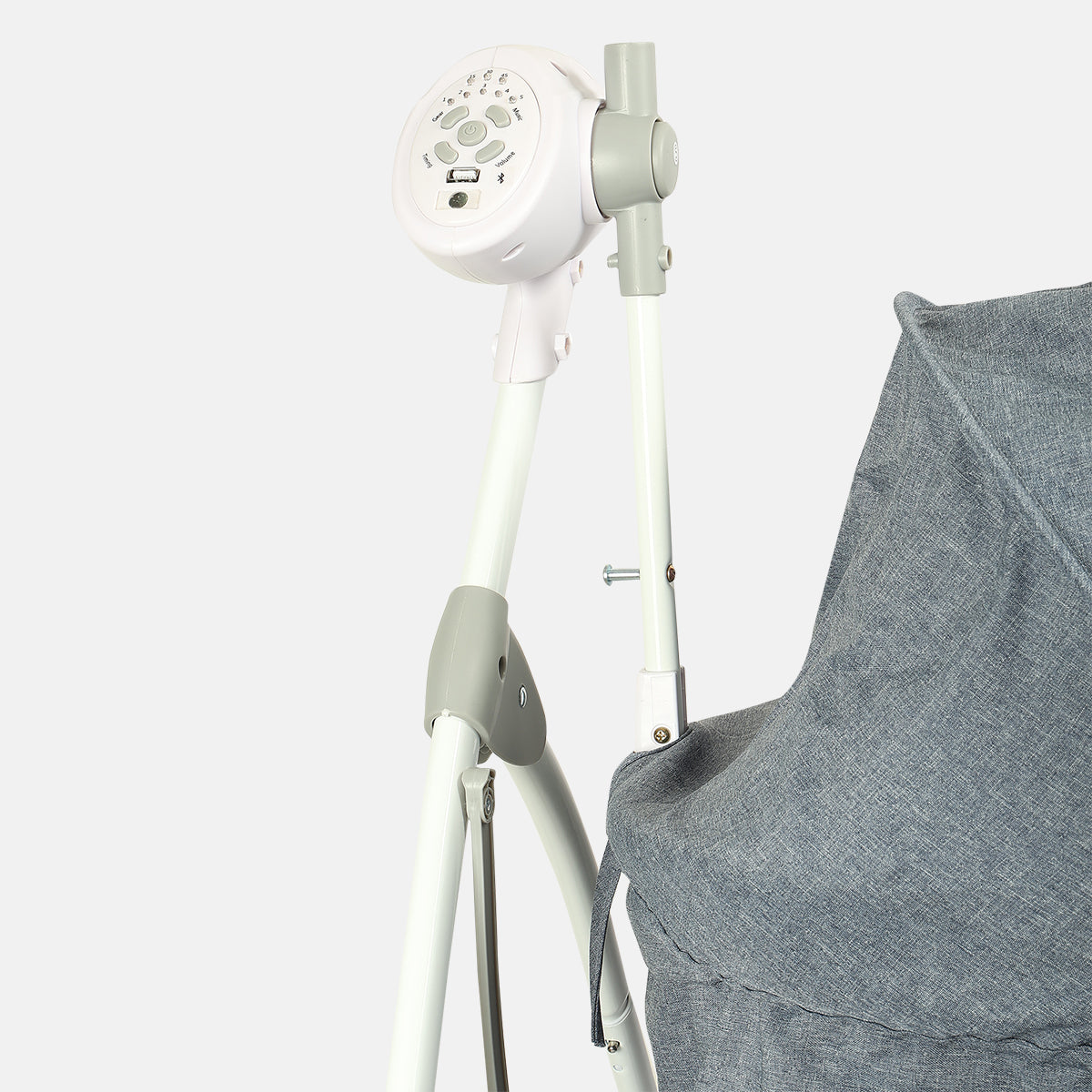 Baby Electric Cradle with Canopy & Mosquito Net, Grey