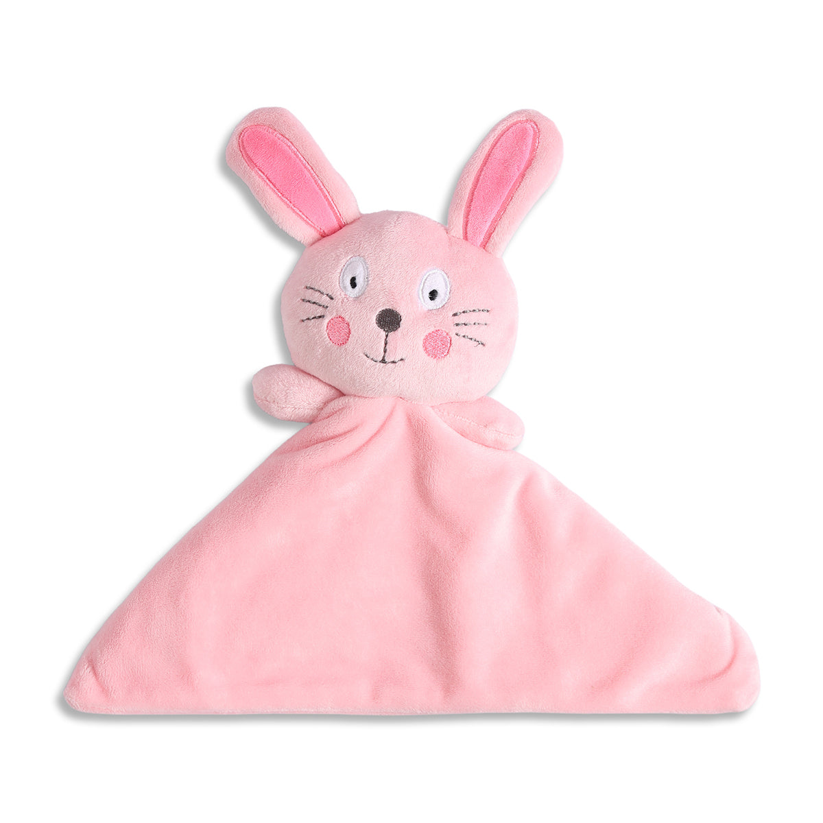 Baby Girls Pink Solid Plush Comforter Toy for Daily Use