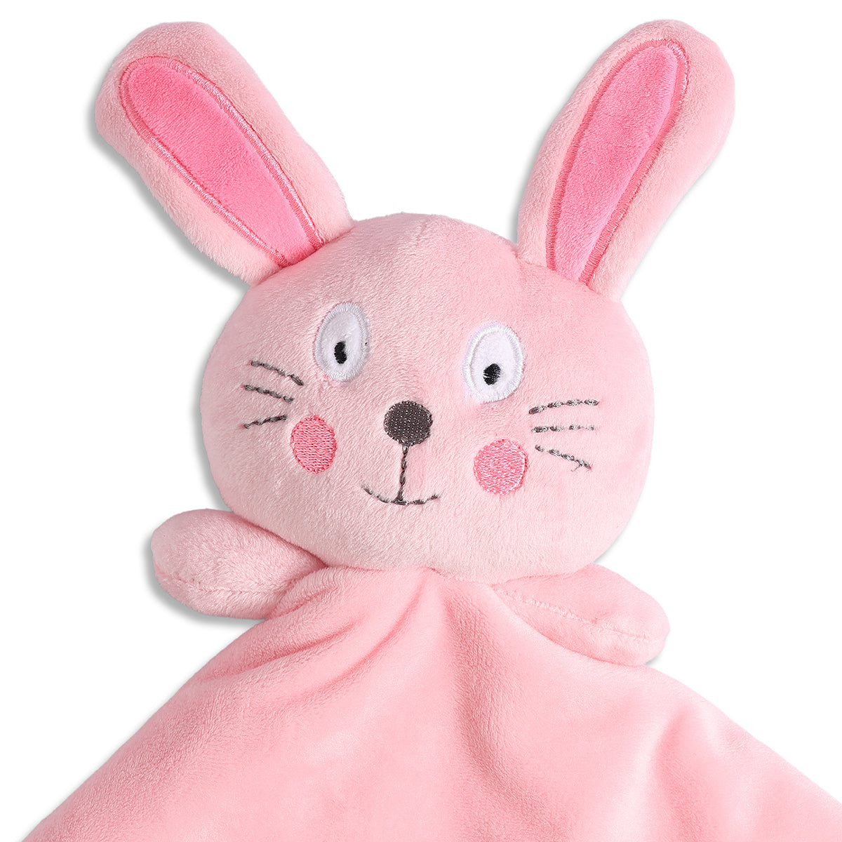 Baby Girls Pink Solid Plush Comforter Toy for Daily Use