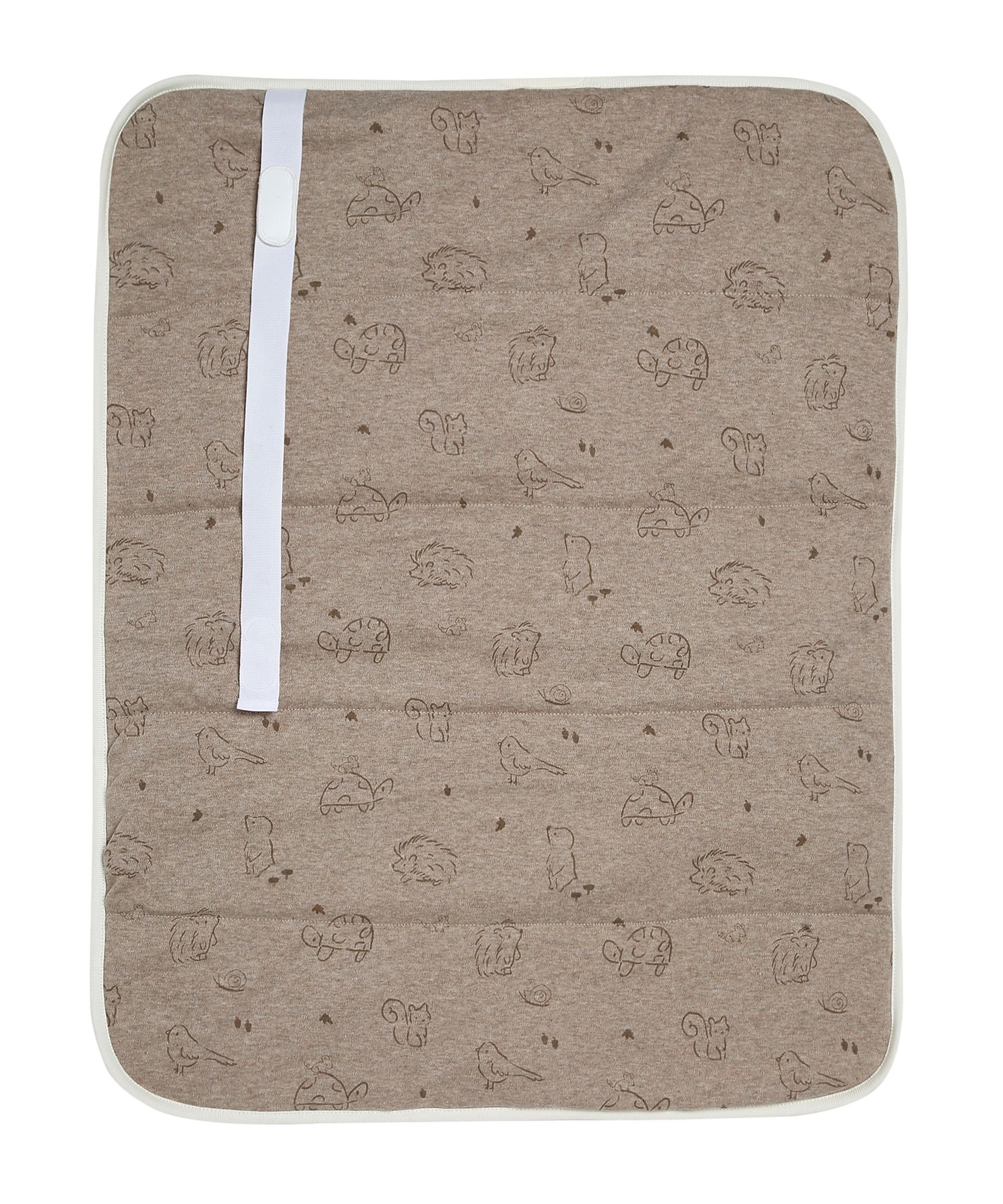 Baby Changing Mat with Safety Strap, Brown Printed