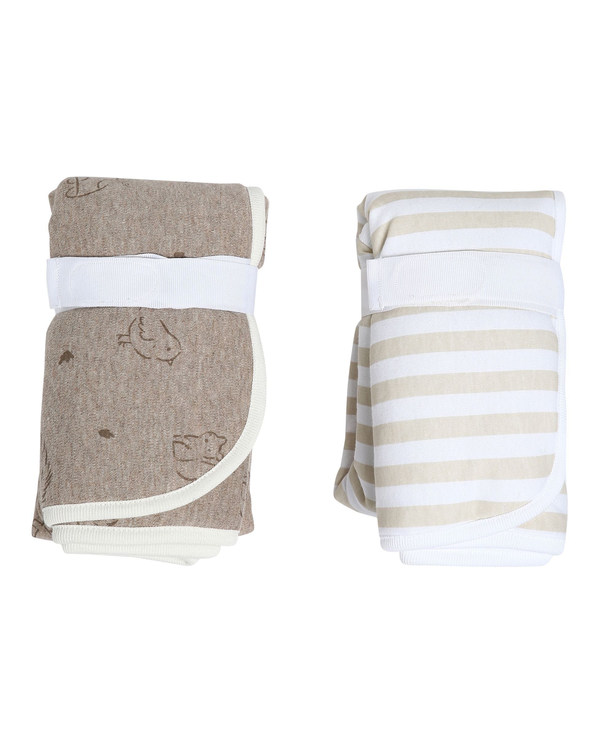 Baby Changing Mat with Safety Strap, Brown Printed