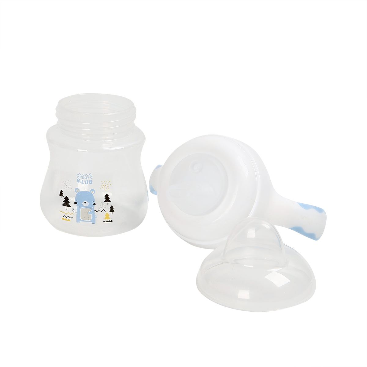 Baby Training Sipper Cup with Soft Spout & Handles, White & Blue