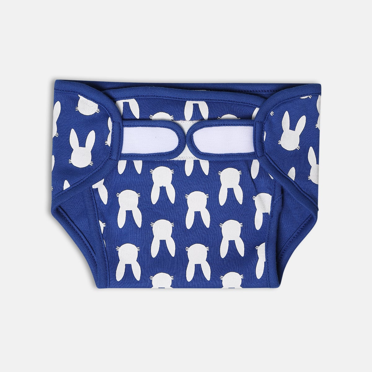 Baby Unisex Cream Blue and Navy Cotton Printed Reusable Cloth Nappies Pack of 3 Everyday Essentials