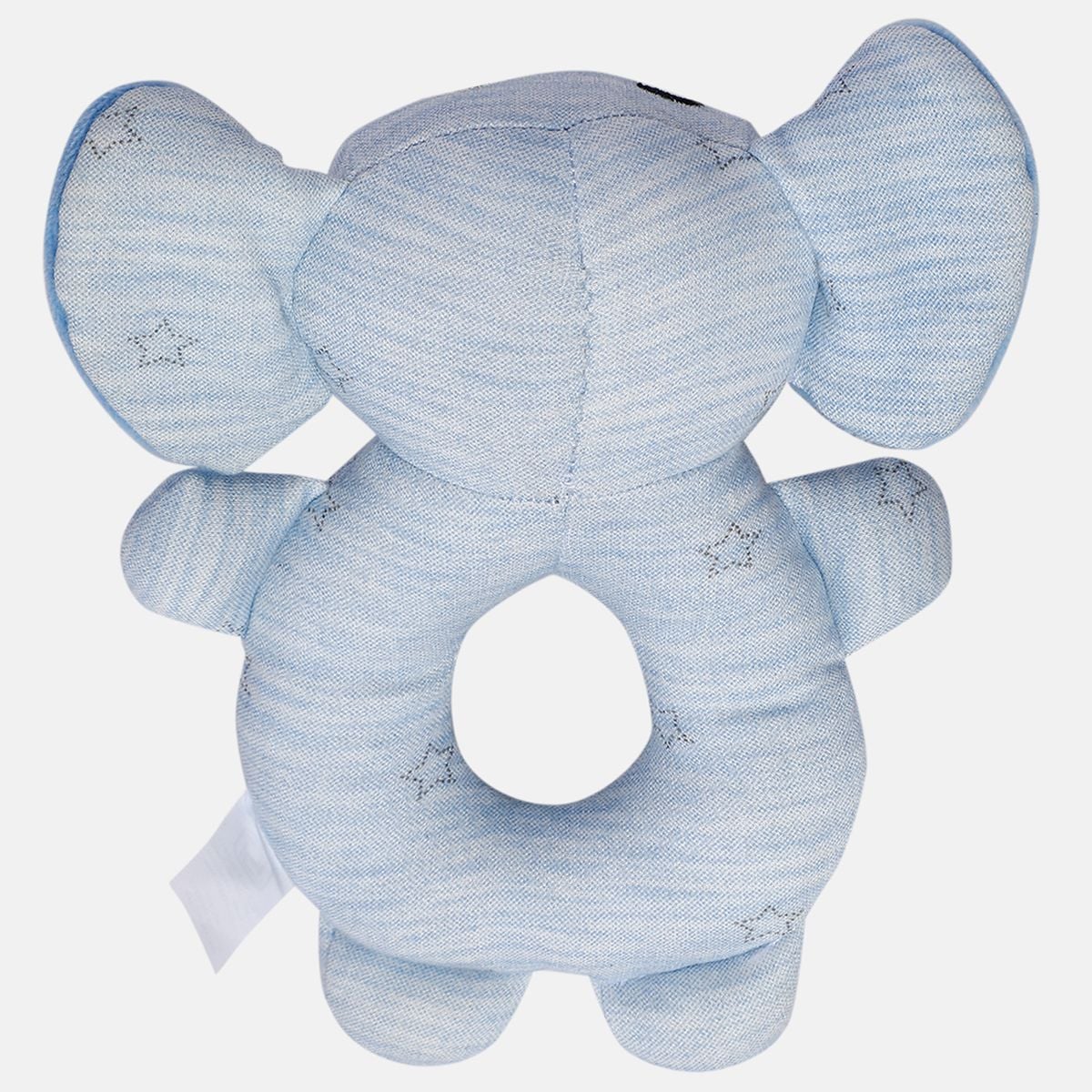 Baby Unisex White Grey and Blue Cotton Blend Hooded Wrapper and Rattle Gift Set Pack of 2 Elephant Printed Bath Time Essentials