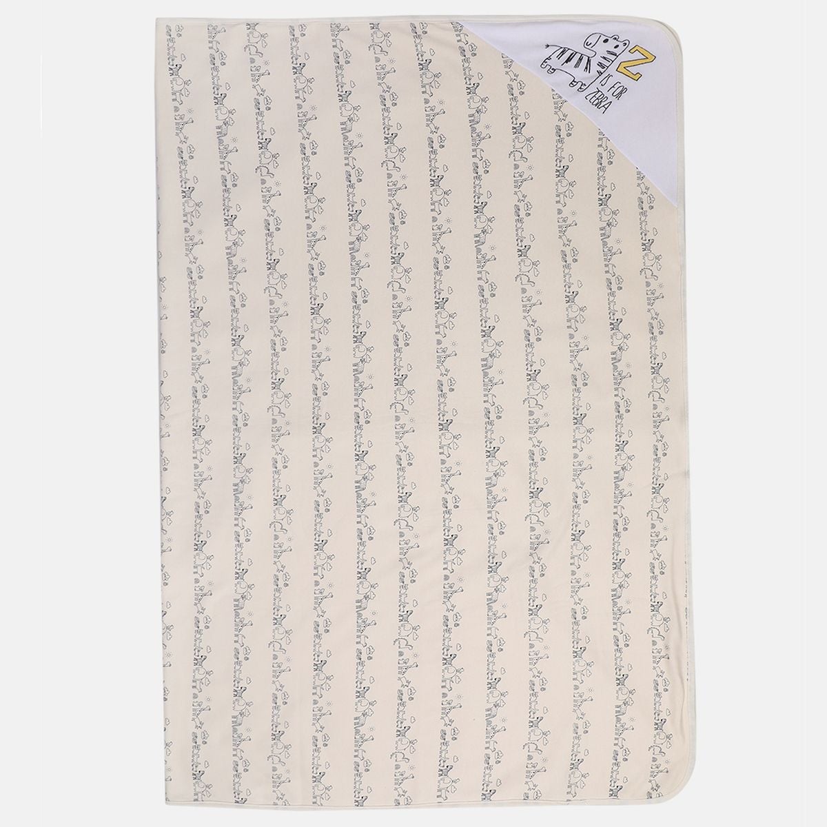 Baby Unisex Beige White and Black Cotton Blend Hooded Wrapper and Soft Toy Gift Set Pack of 2 Zebra Themed Bath Time Essentials