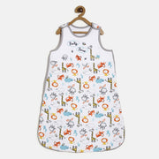 Unisex Animal Print Sleeping Bag Wearable Sleep Sack with Shoulder Snap Closure