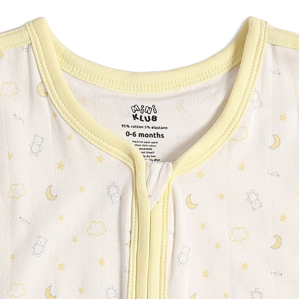 Baby Unisex Yellow Printed Cotton Sleeping Bag for Night Wear