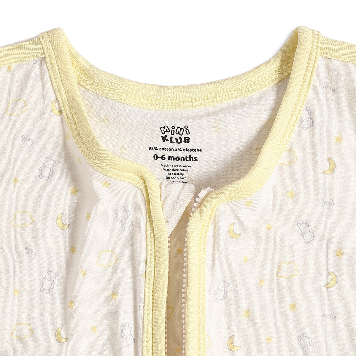 Baby Unisex Yellow Printed Cotton Sleeping Bag for Night Wear