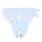 Boys Blue Striped Nappy Cover with Puppy Applique and Snap Button Closure