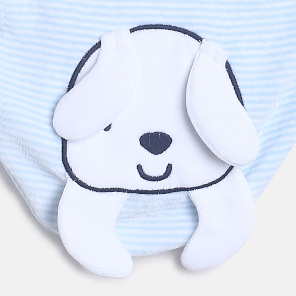 Boys Blue Striped Nappy Cover with Puppy Applique and Snap Button Closure