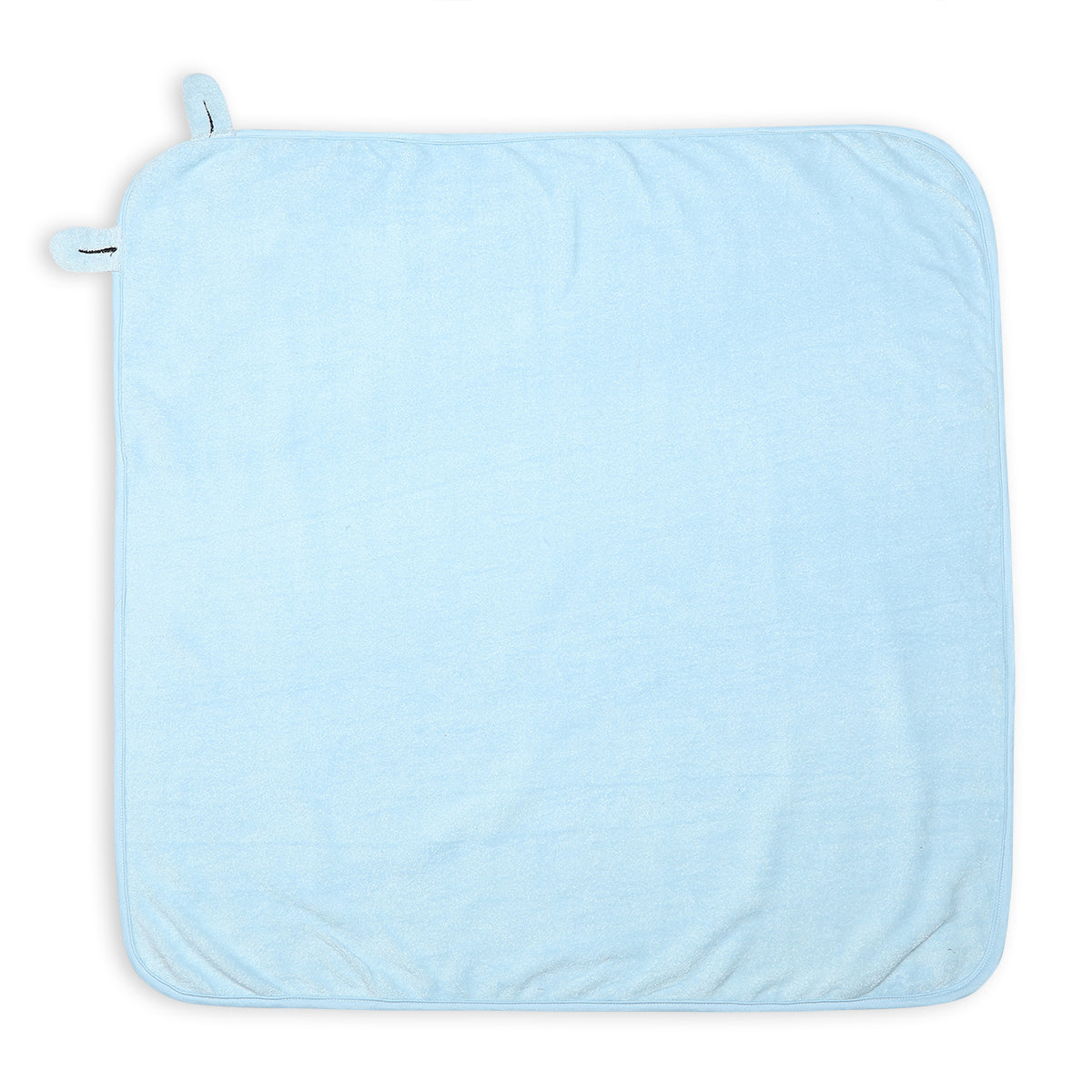 Boys Blue Hooded Coral Fleece Bath Towel with Puppy Embroidery