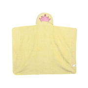 Baby Girls Yellow Cotton Hooded Towel Pack of 1 Crown Applique Bath Time Essential