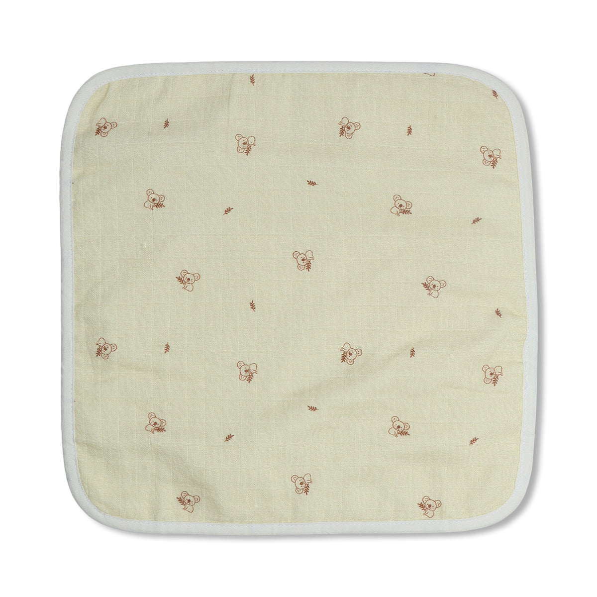 Baby Unisex Printed Washcloth Set Of 5, Blue White Pink And Yellow