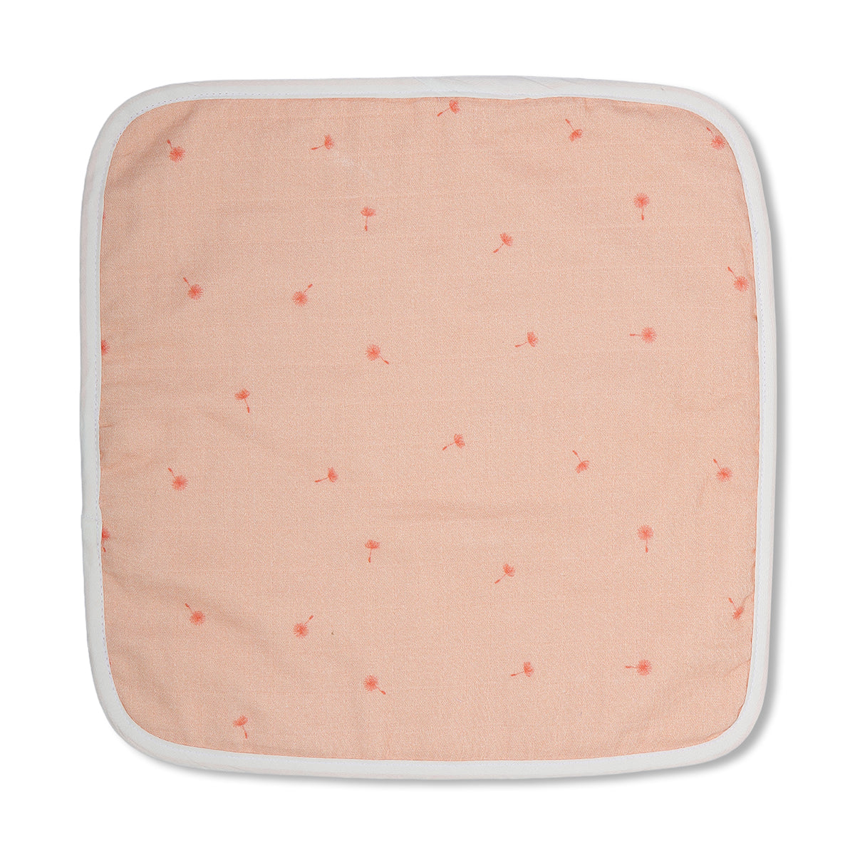 Baby Unisex Printed Washcloth Set Of 5, Peach Yellow And Pink