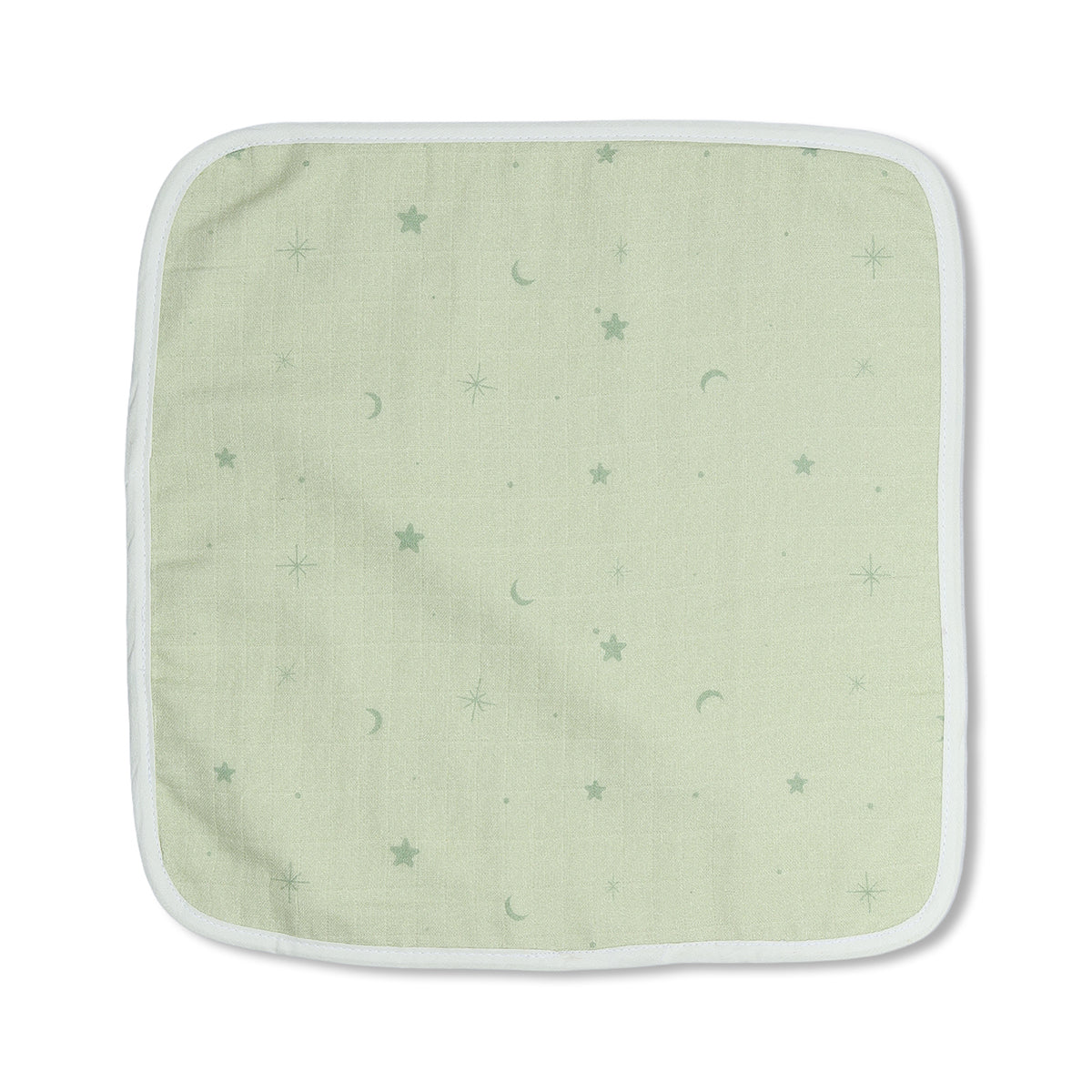 Baby Unisex Printed Washcloth Set Of 5, Blue Green And Yellow