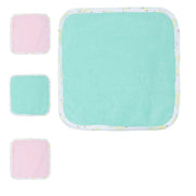 Girls Pink & Mint Green Coral Fleece Washcloth Pack of 4 Soft Face Towels