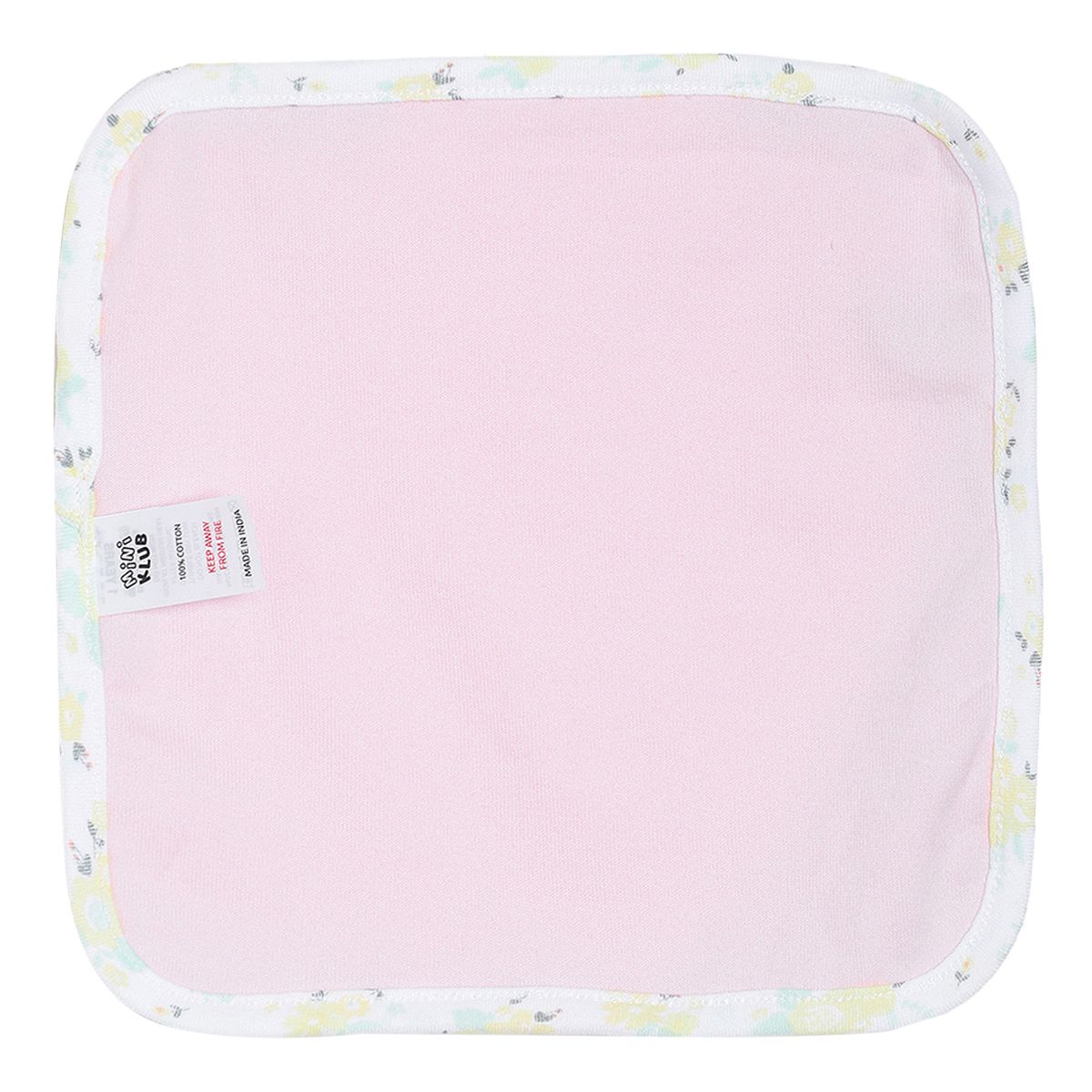 Girls Pink & Mint Green Coral Fleece Washcloth Pack of 4 Soft Face Towels