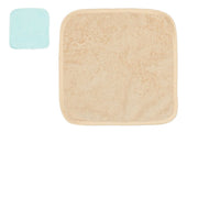 Unisex Beige & Mint Green Coral Fleece Washcloth Pack of 2 Soft Face Towels