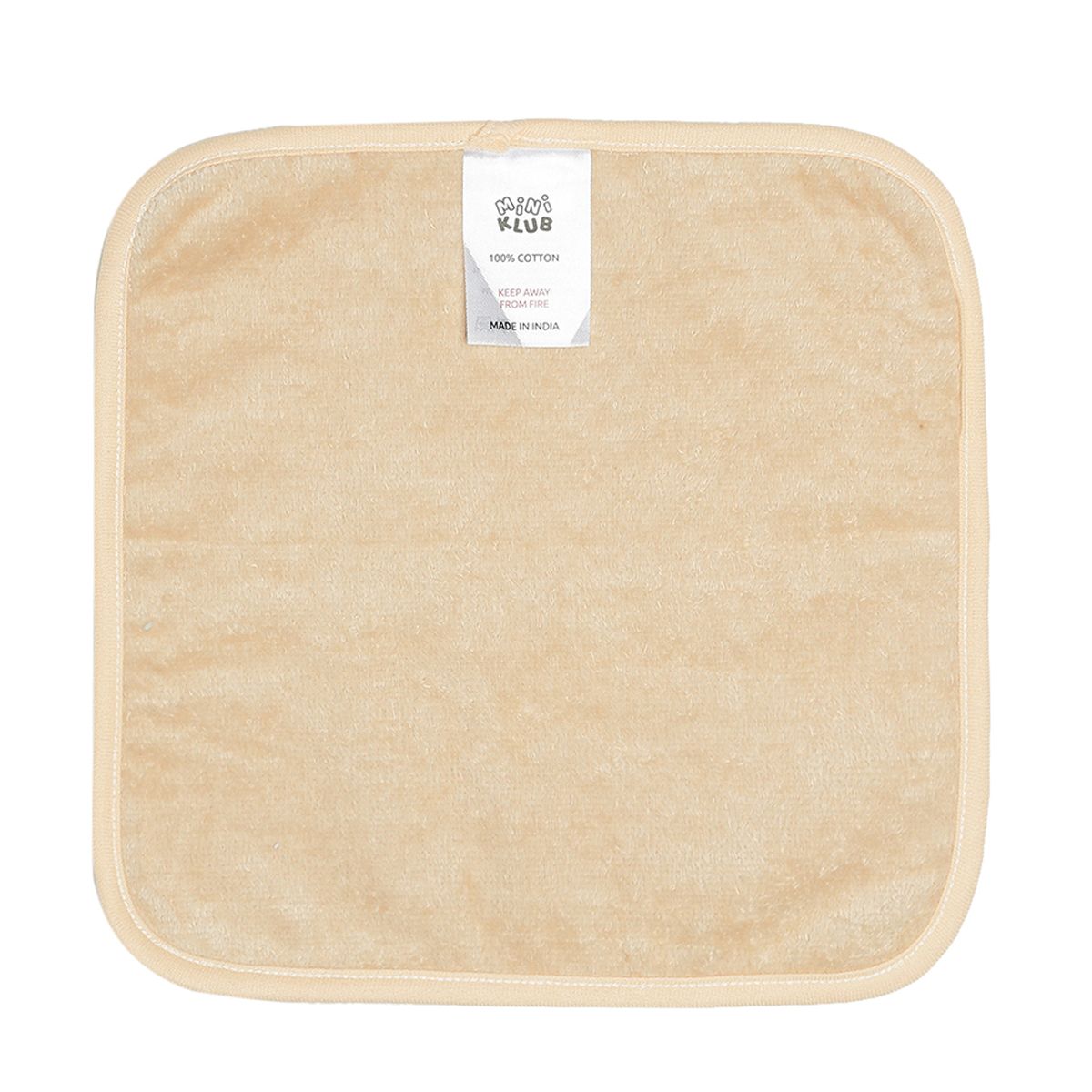 Unisex Beige & Mint Green Coral Fleece Washcloth Pack of 2 Soft Face Towels