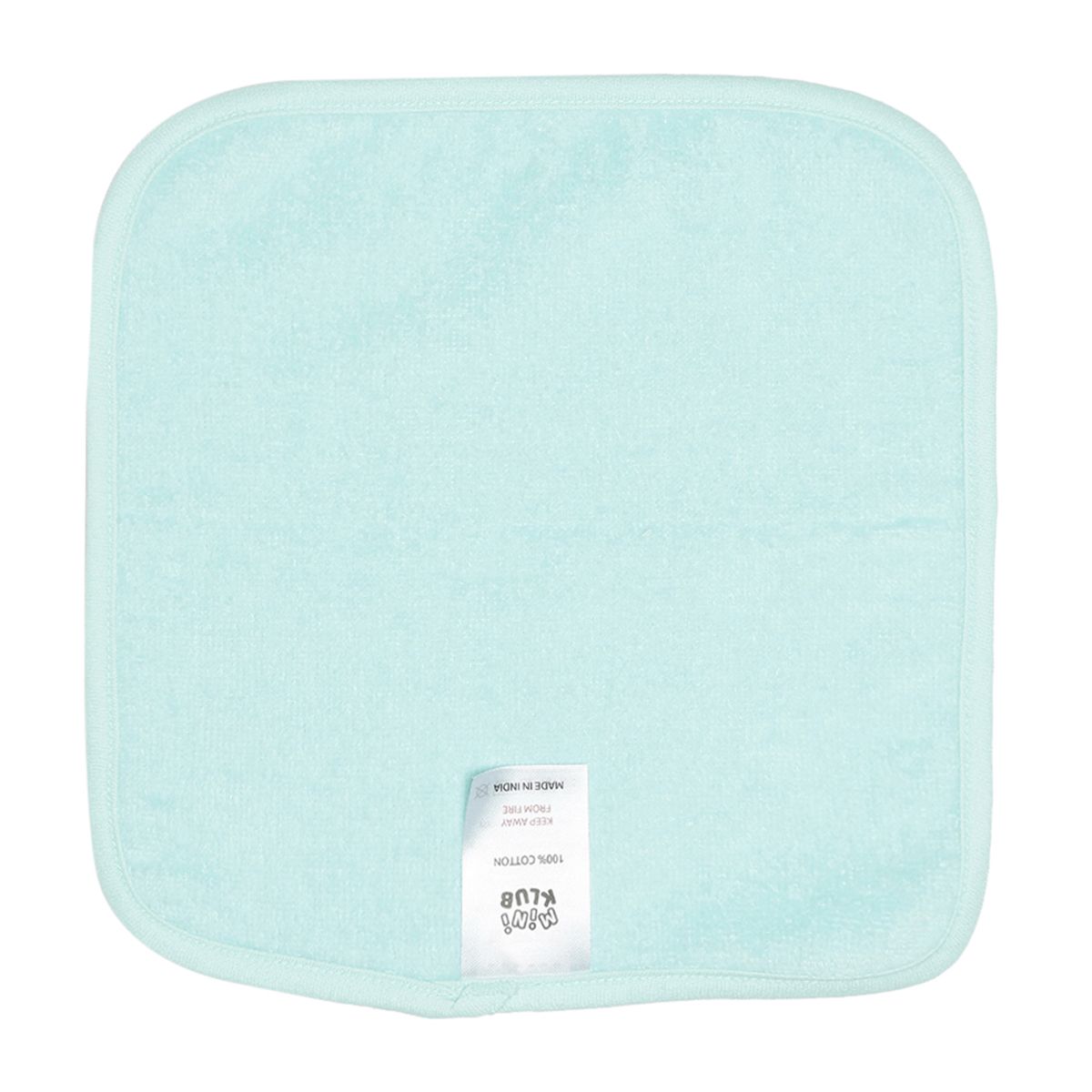 Unisex Beige & Mint Green Coral Fleece Washcloth Pack of 2 Soft Face Towels