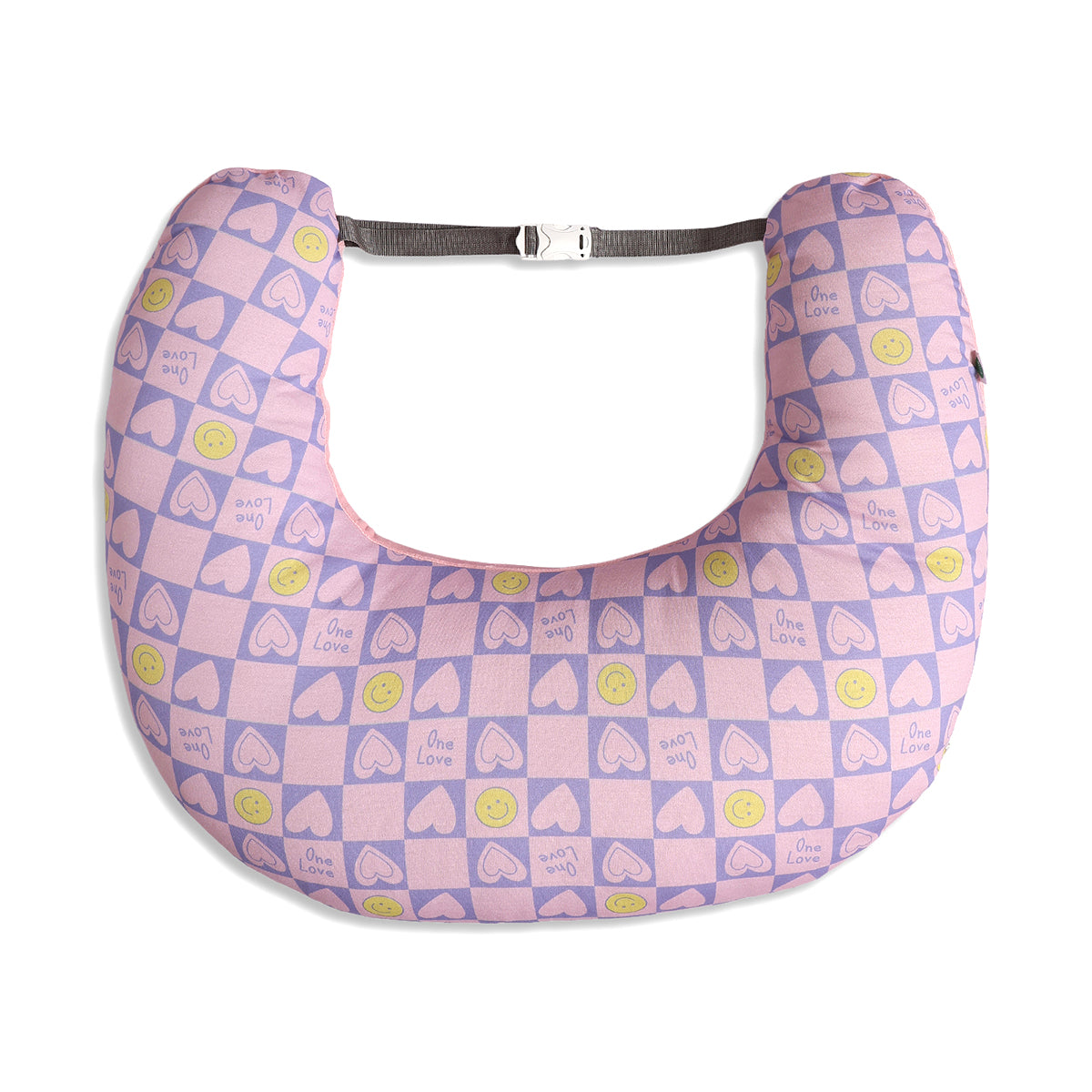Baby Girls Feeding Pillow With Strap, Pink And Purple