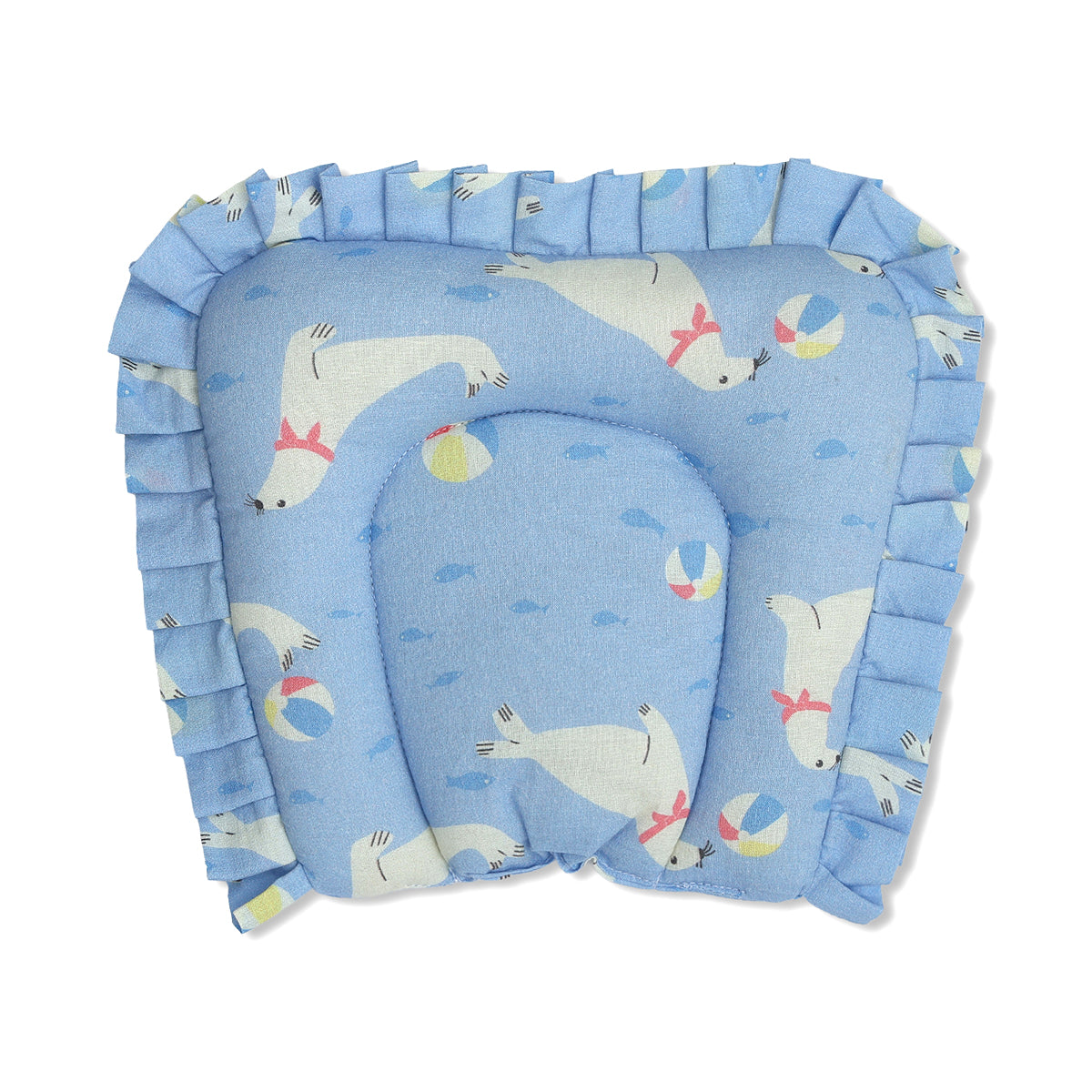Baby Unisex Head Shaping Pillow With Soft Support, Blue