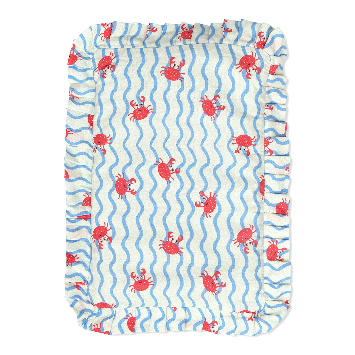 Baby Unisex Changing Mat With Soft Cushioning, White And Blue