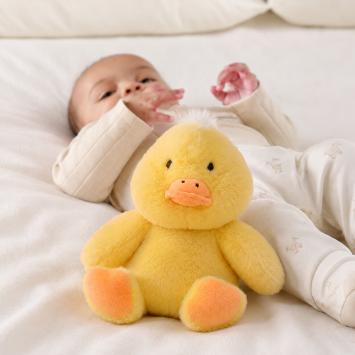 Baby Unisex Yellow Polyester Plush Duck Soft Toy With Embroidered Details Pack Of 1 For Cuddling Playtime And Gifting