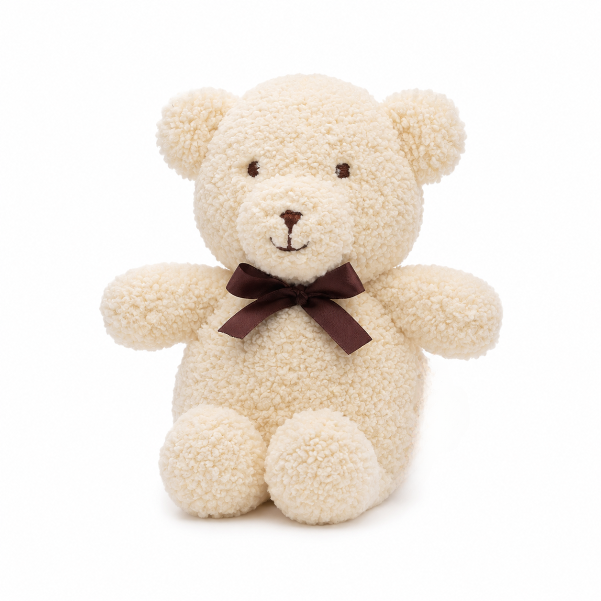 Baby Unisex Cream Polyester Plush Teddy Bear Soft Toy With Bow Detail Pack Of 1 For Cuddling Playtime And Gifting