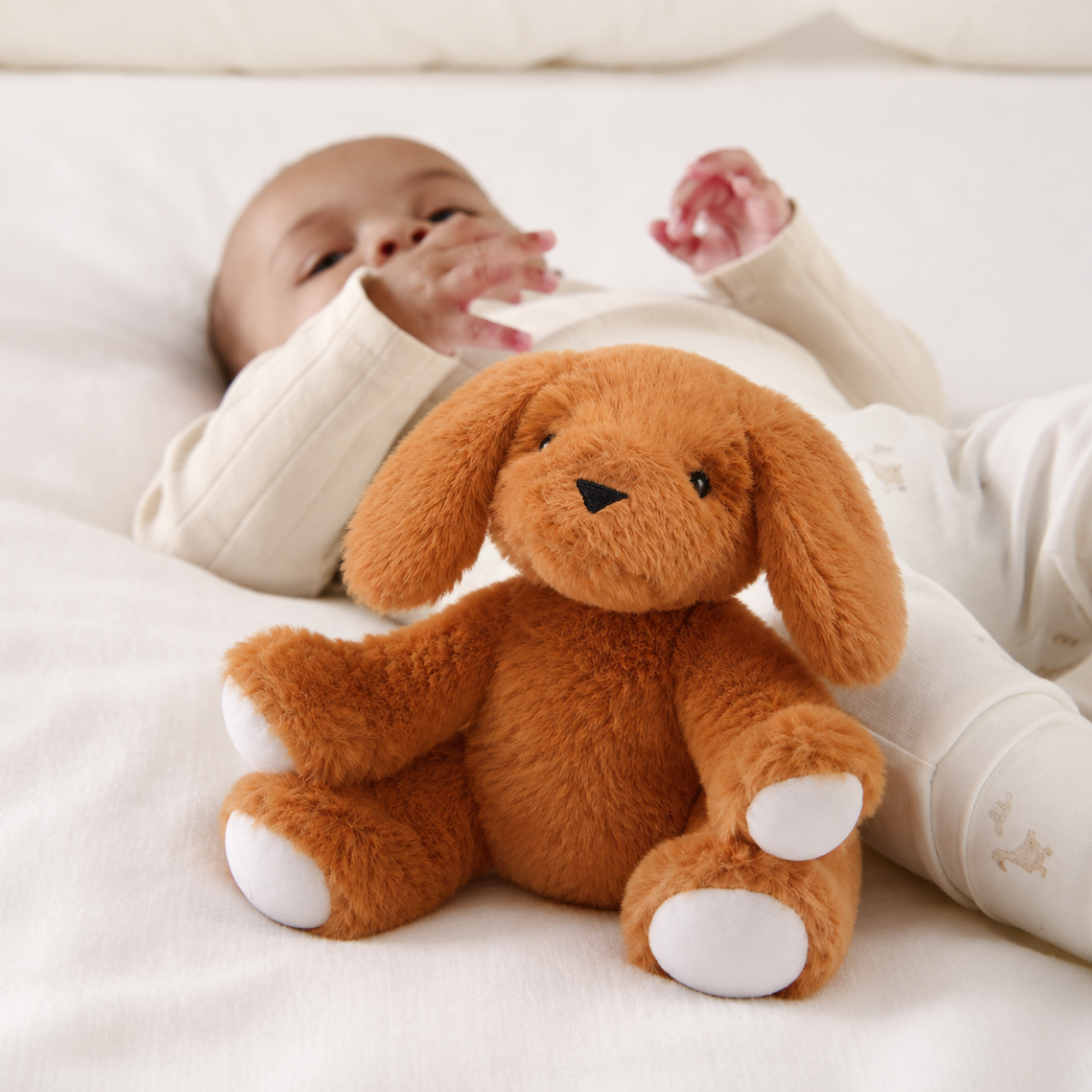 Baby Unisex Brown Polyester Plush Dog Soft Toy With Floppy Ears Pack Of 1 For Cuddling Playtime And Gifting