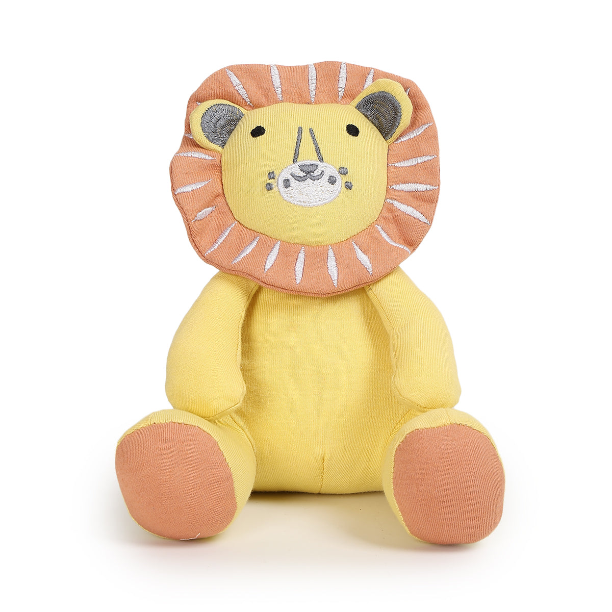 Baby Soft Toy Lion, Yellow & Peach