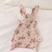 Baby Girls Pink Cotton Floral Bunny Comforter Soft Cuddle Toy