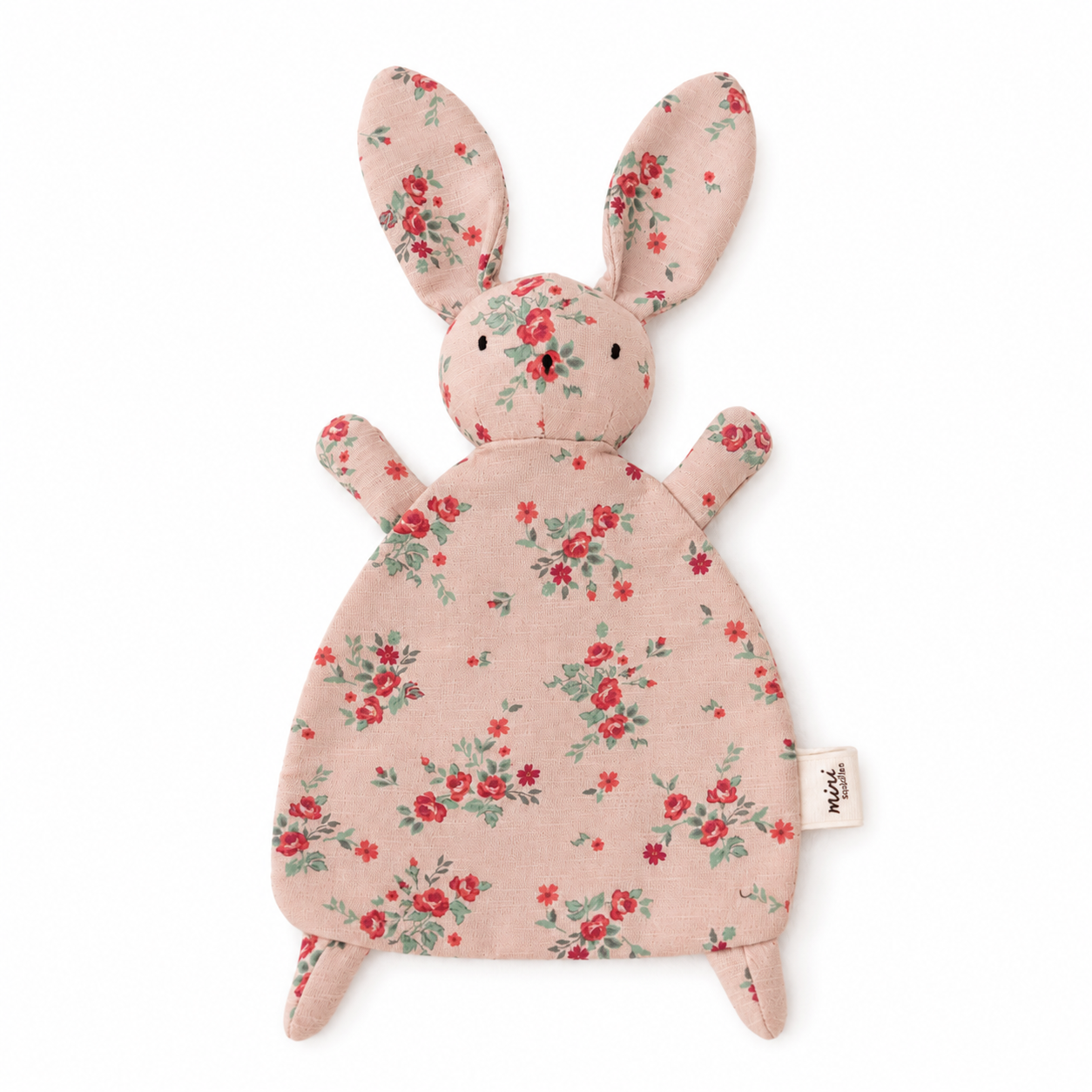 Baby Girls Pink Cotton Floral Bunny Comforter Soft Cuddle Toy