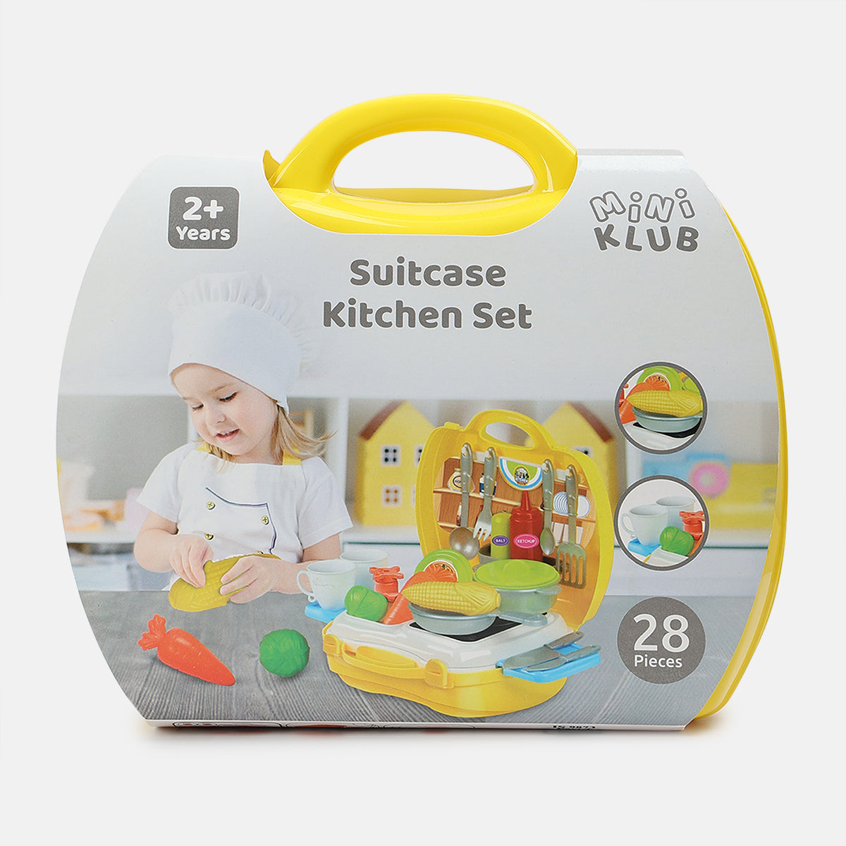 Unisex Yellow 28 Pcs Kitchen Suitcase Set