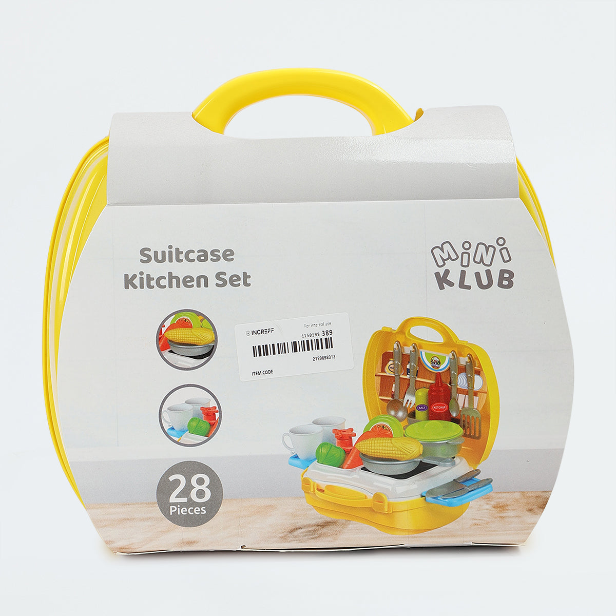 Unisex Yellow 28 Pcs Kitchen Suitcase Set