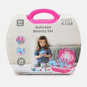 Girls Pink 21 Pcs Makeup Suitcase Set