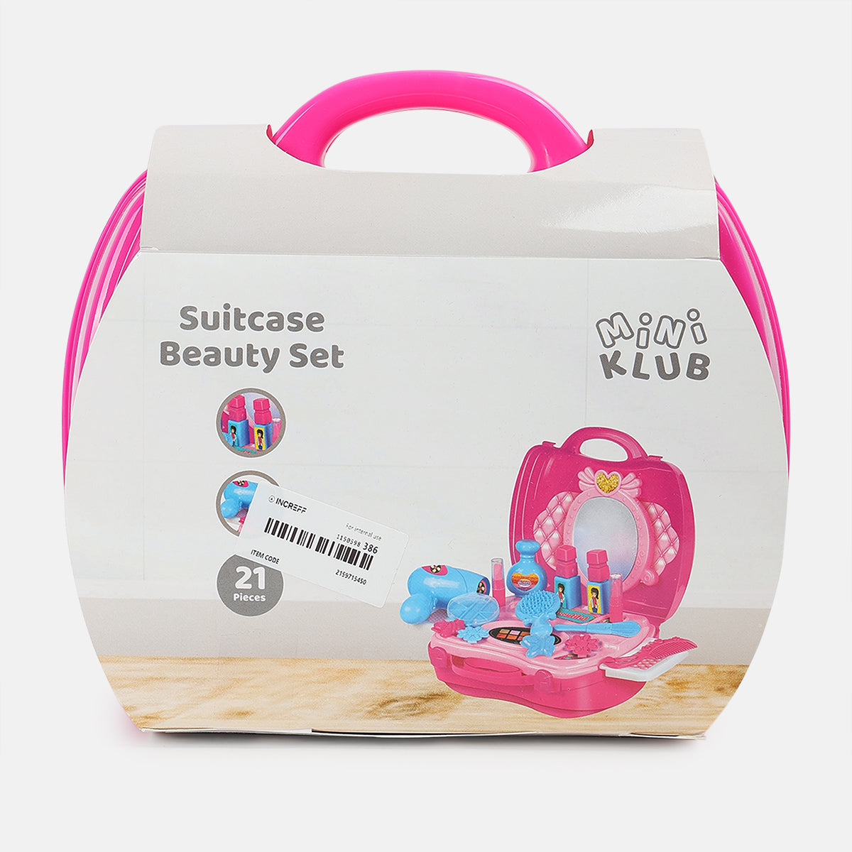 Girls Pink 21 Pcs Makeup Suitcase Set
