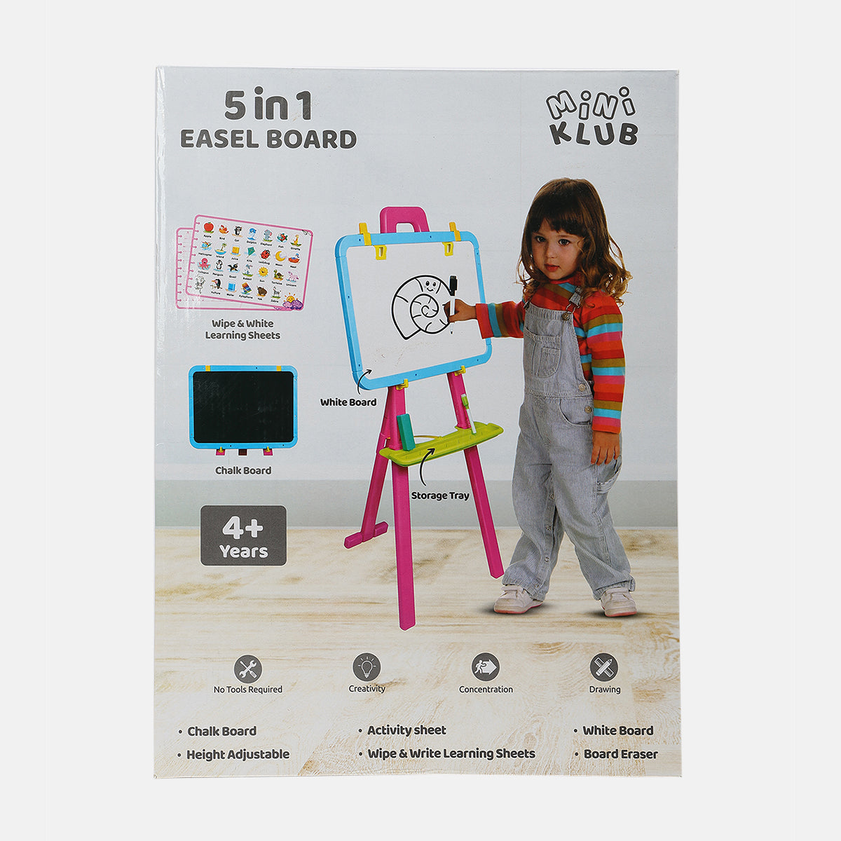 Unisex Green 5 In 1 Easel Board Plastic