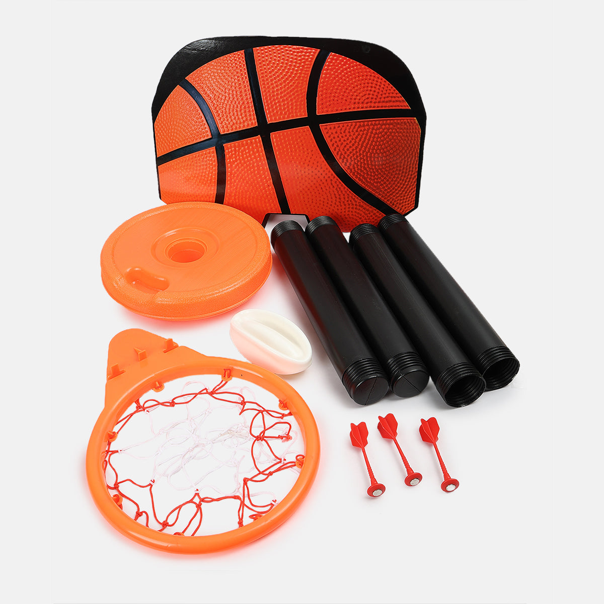 Unisex Orange 2 In 1 Basket Ball Indoor Toy Set