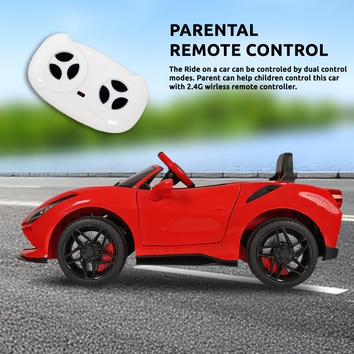 Unisex Battery Operated Ride-On Car, Red