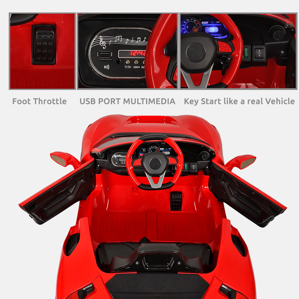 Unisex Battery Operated Ride-On Car, Red
