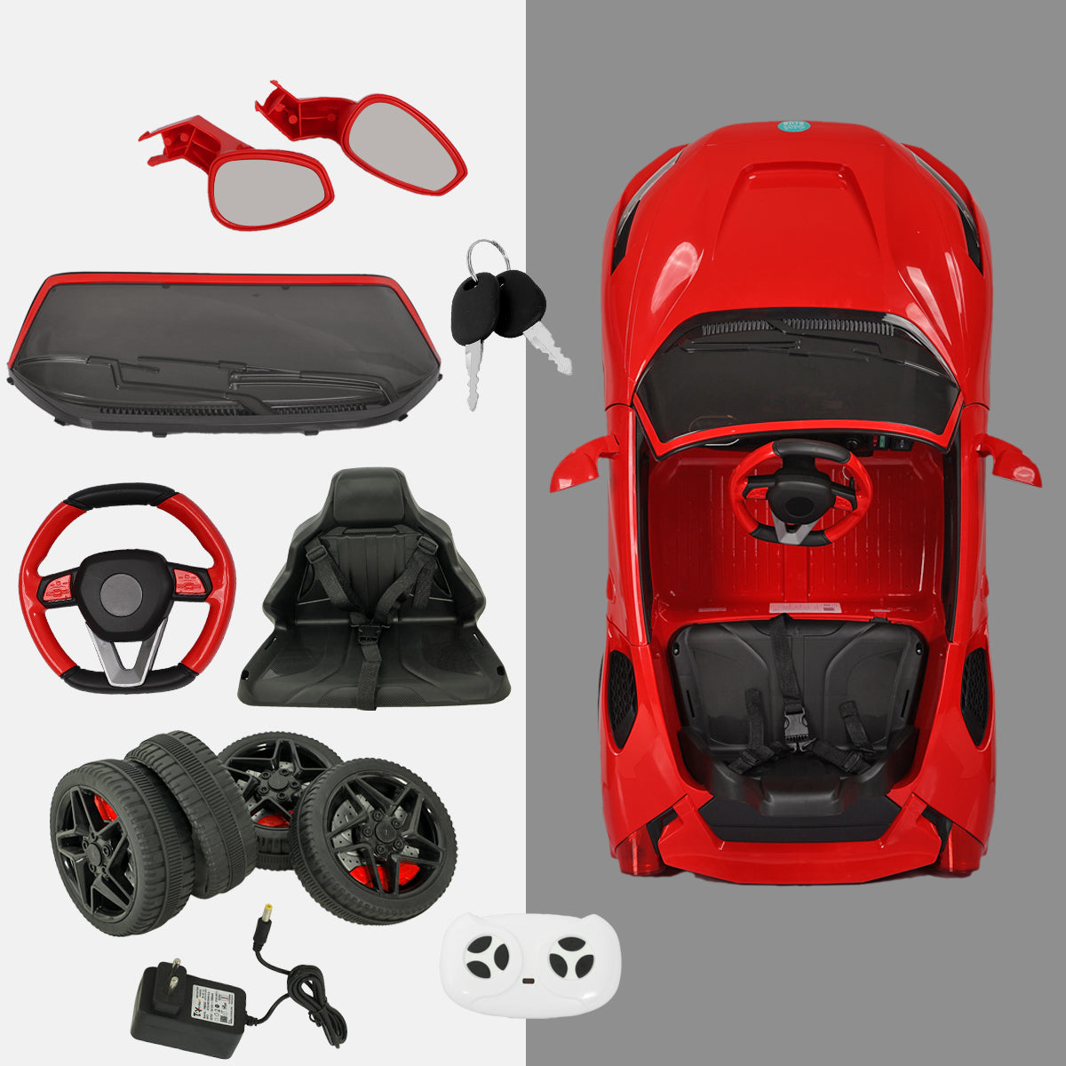 Unisex Battery Operated Ride-On Car, Red