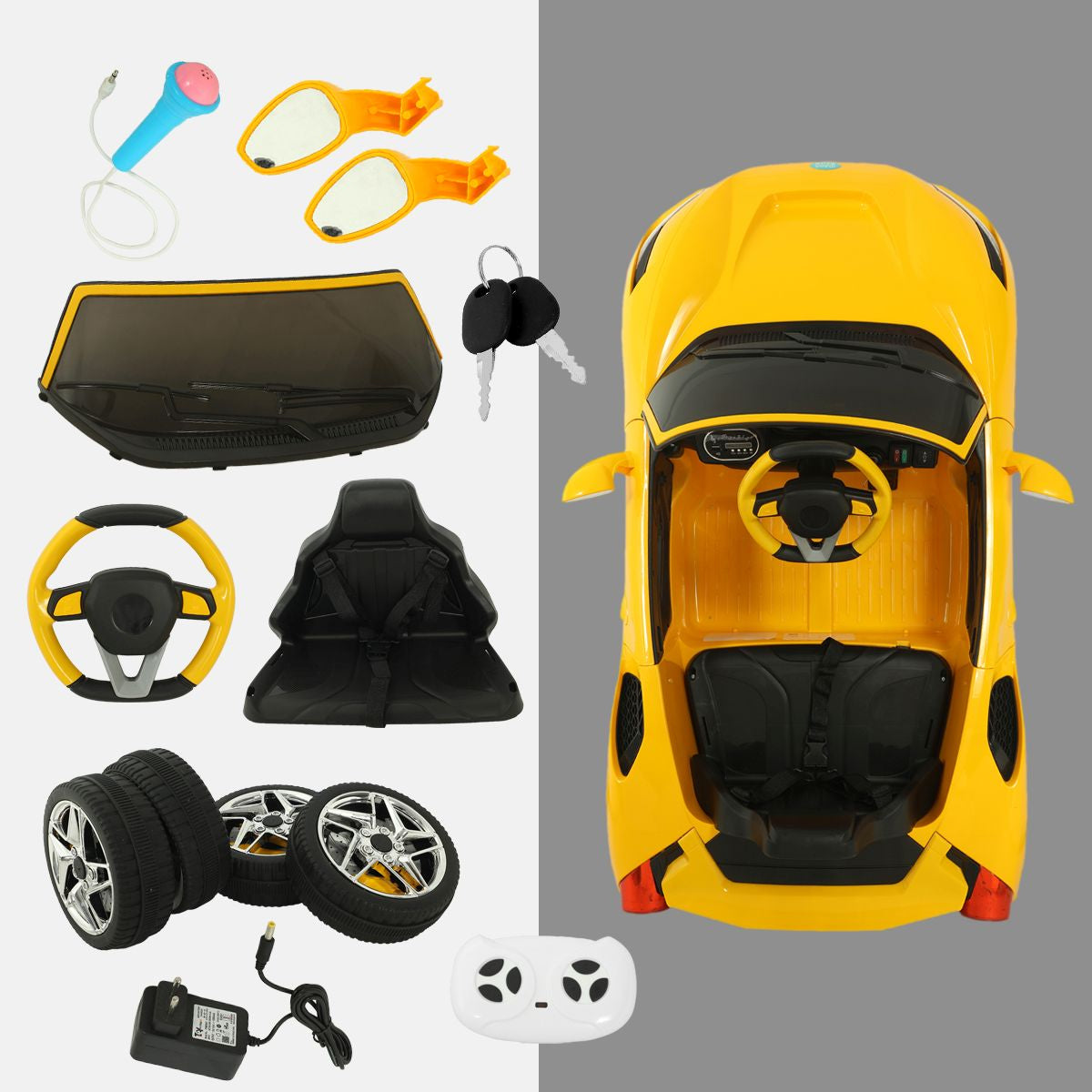 Yellow Ride On Sports Car