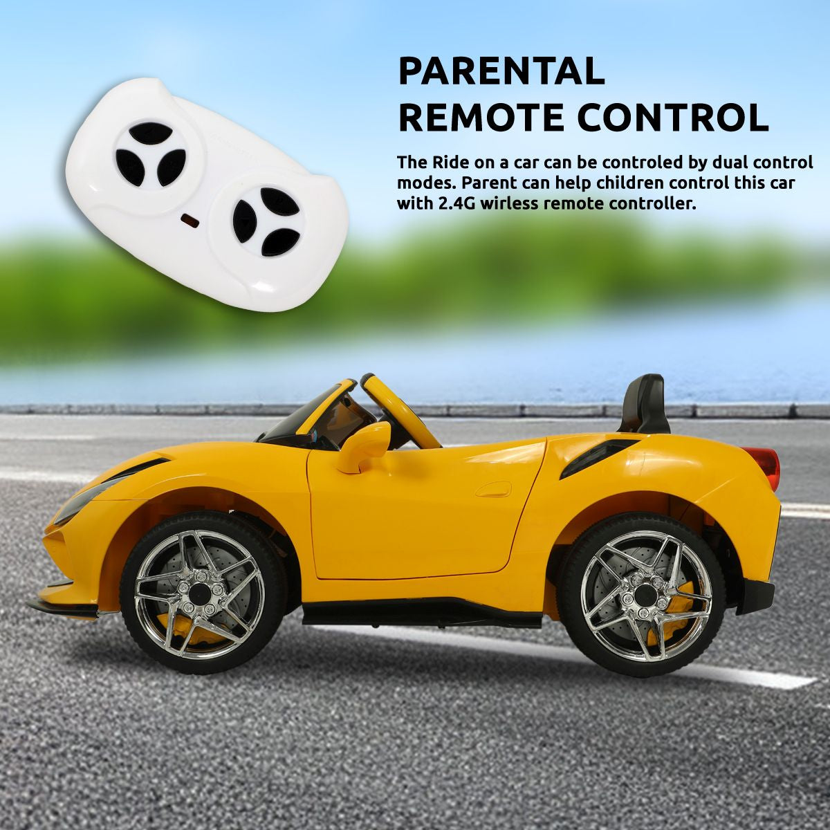 Yellow Ride On Sports Car