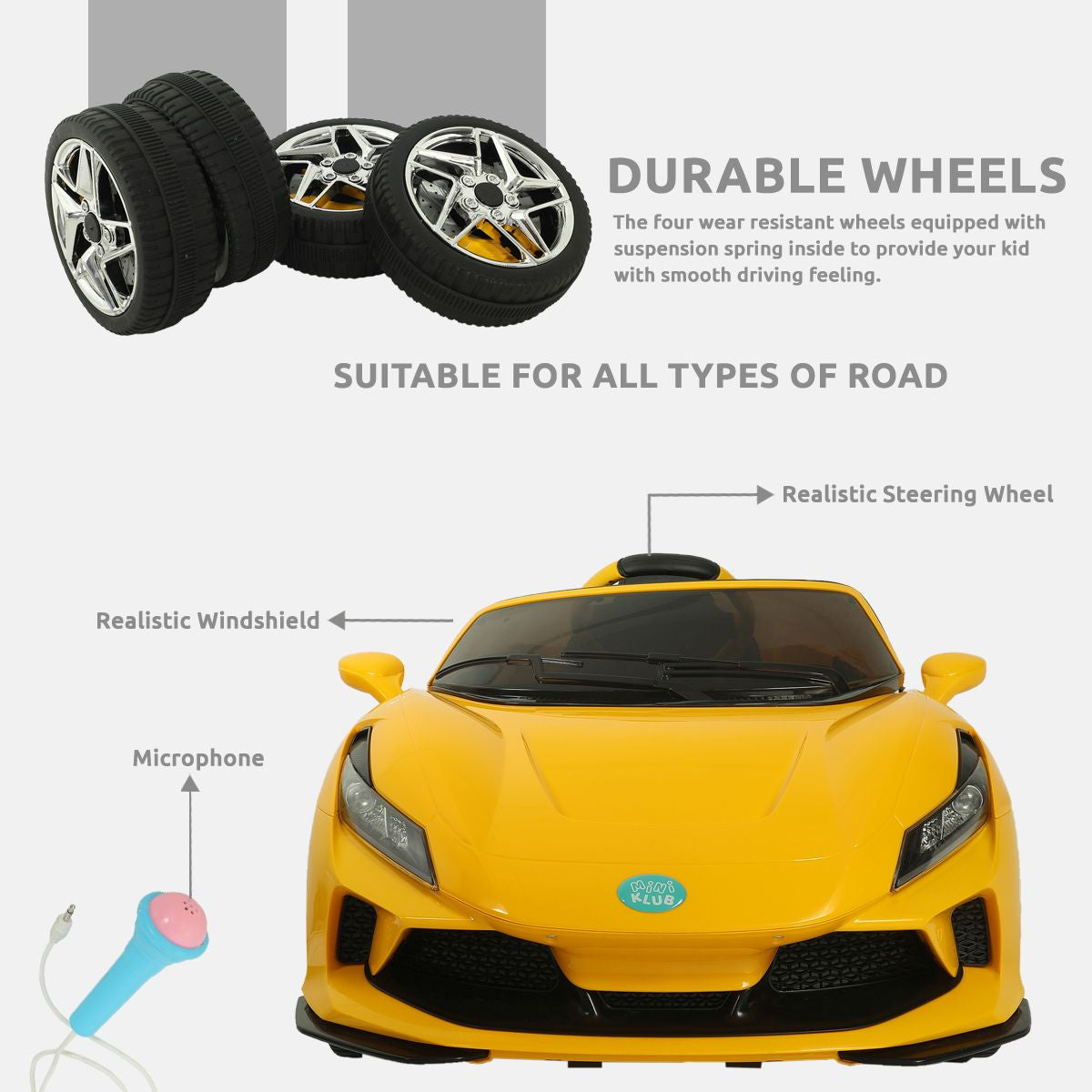 Yellow Ride On Sports Car