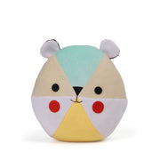 Baby Unisex Bear Face Soft Toy Cushion, Yellow, Blue And Beige