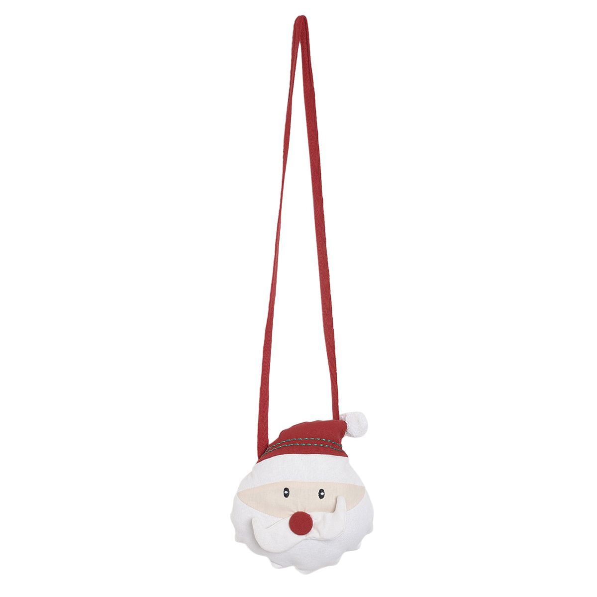 Baby Unisex Red and White Santa Claus Sling Bag Pack of 1 Festive Accessory